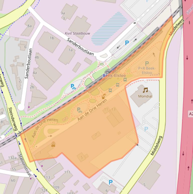 Kaart van postcodegebied 6191BH.