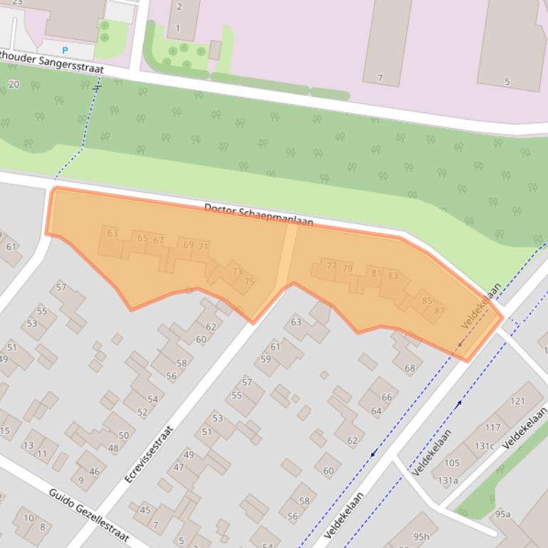 Kaart van postcodegebied 6191BP.