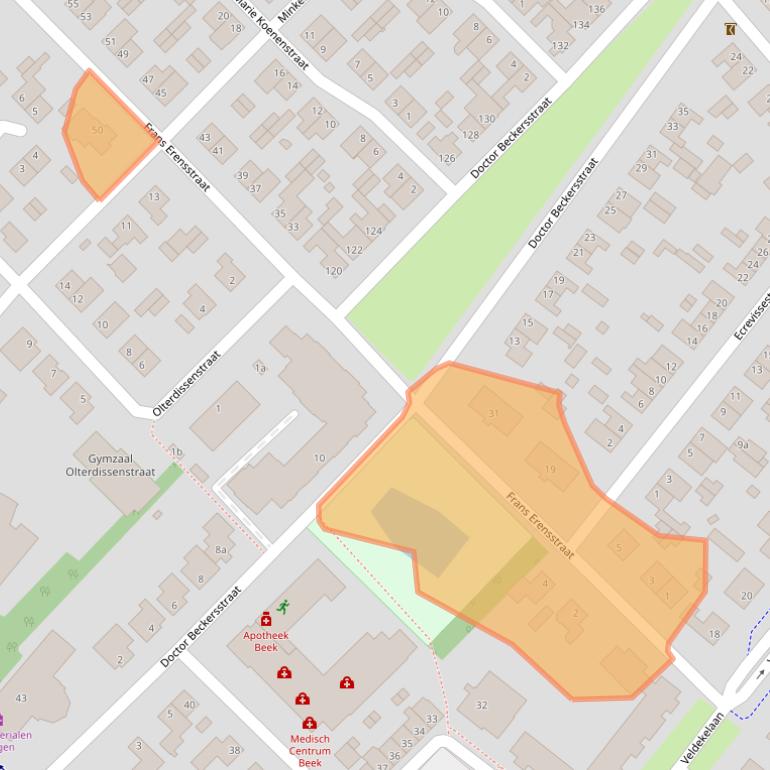Kaart van postcodegebied 6191BR.