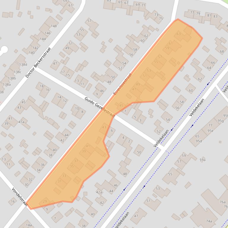 Kaart van postcodegebied 6191CJ.