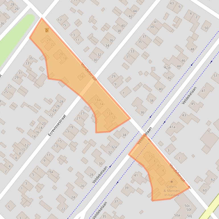 Kaart van postcodegebied 6191CN.