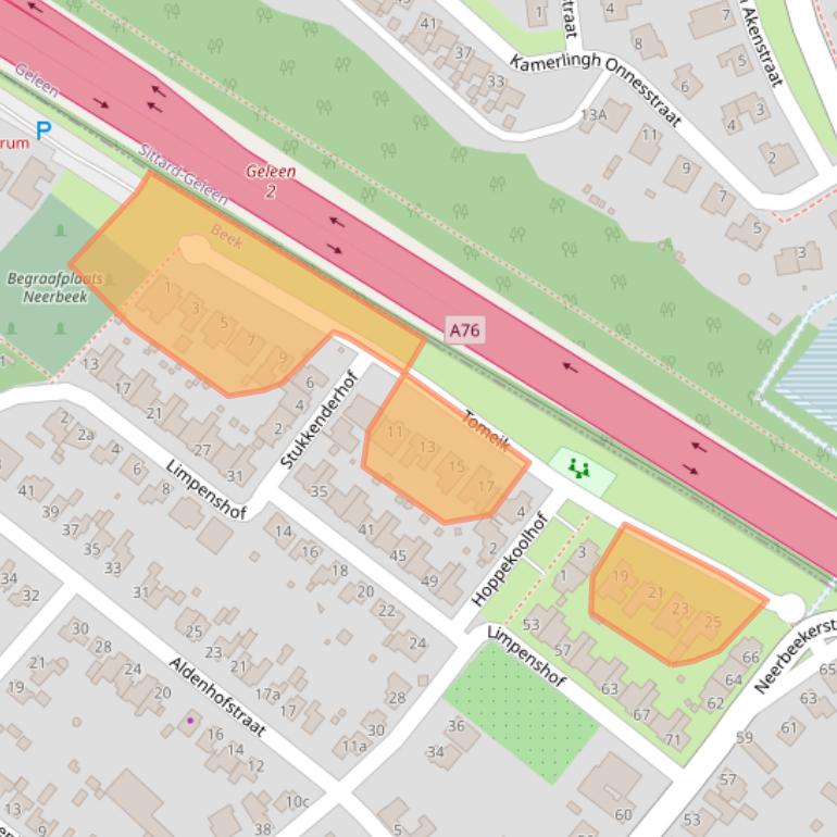 Kaart van postcodegebied 6191DV.