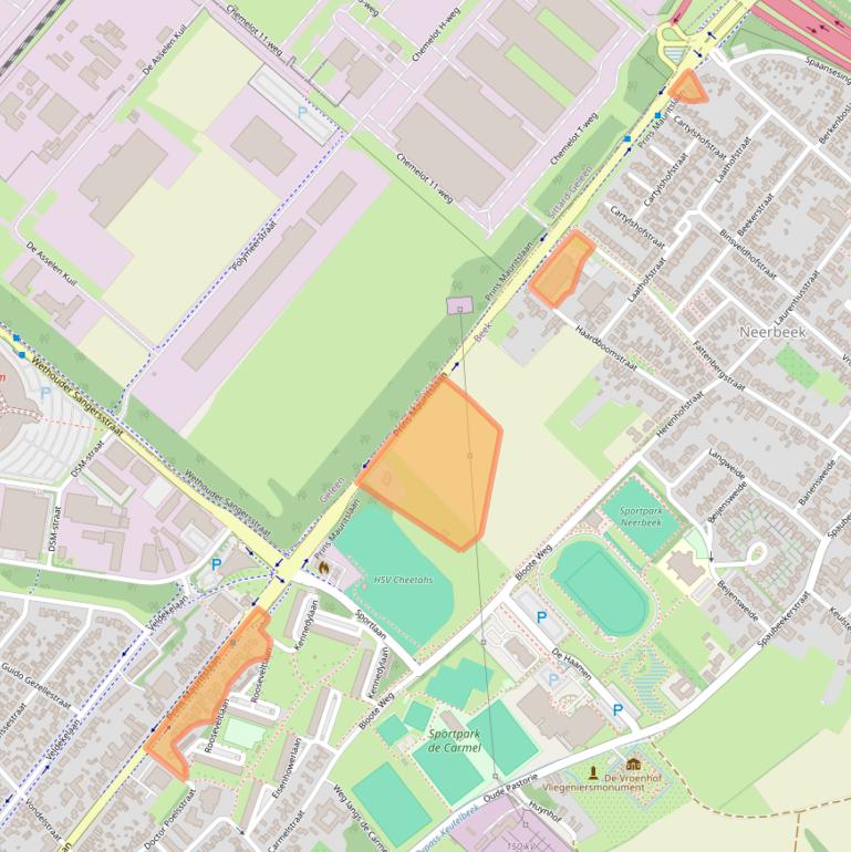Kaart van postcodegebied 6191EE.