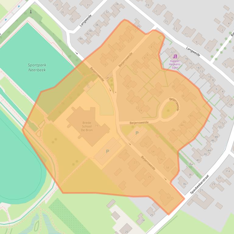 Kaart van postcodegebied 6191EK.
