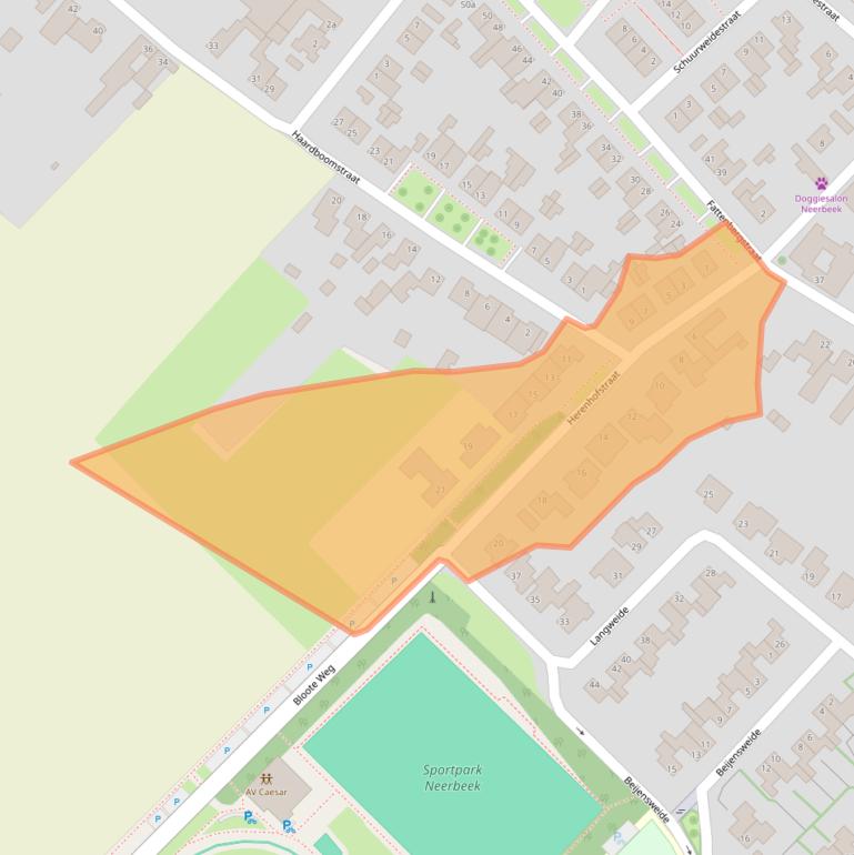 Kaart van postcodegebied 6191EN.