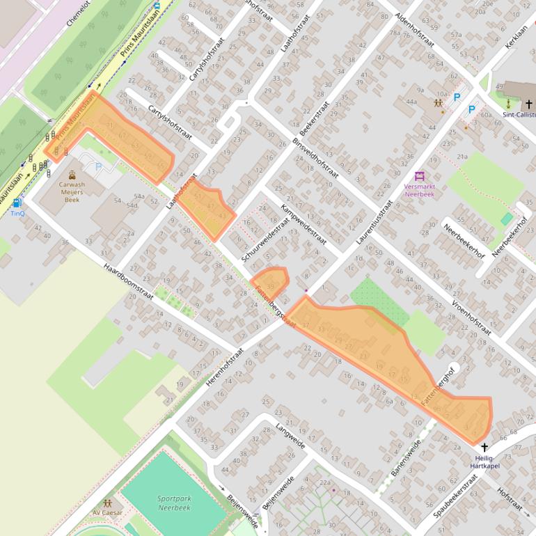 Kaart van postcodegebied 6191EP.