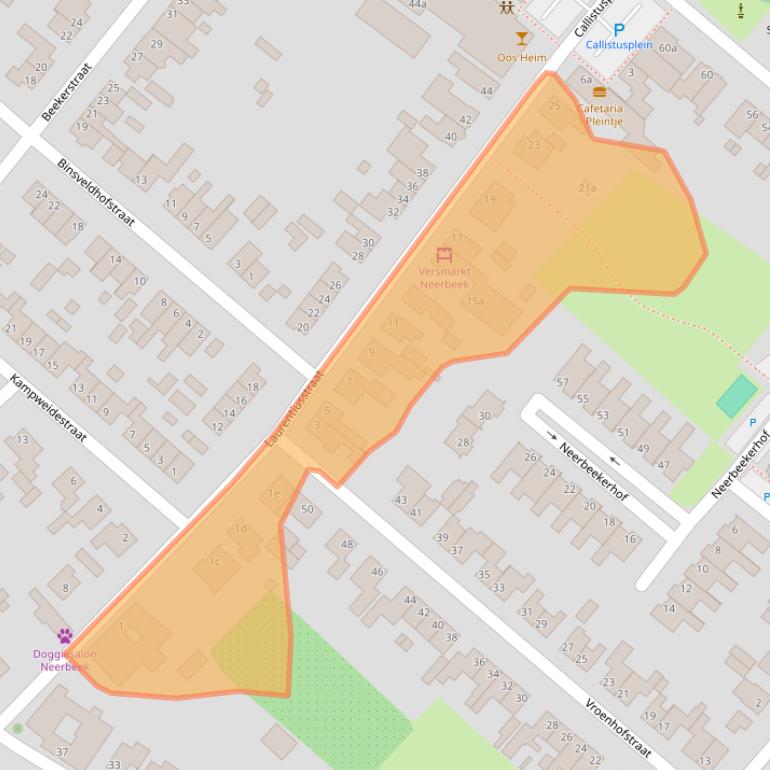 Kaart van postcodegebied 6191ET.