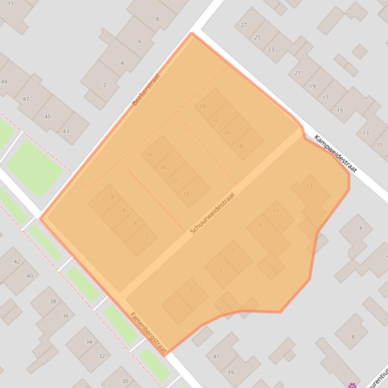 Kaart van postcodegebied 6191EZ.