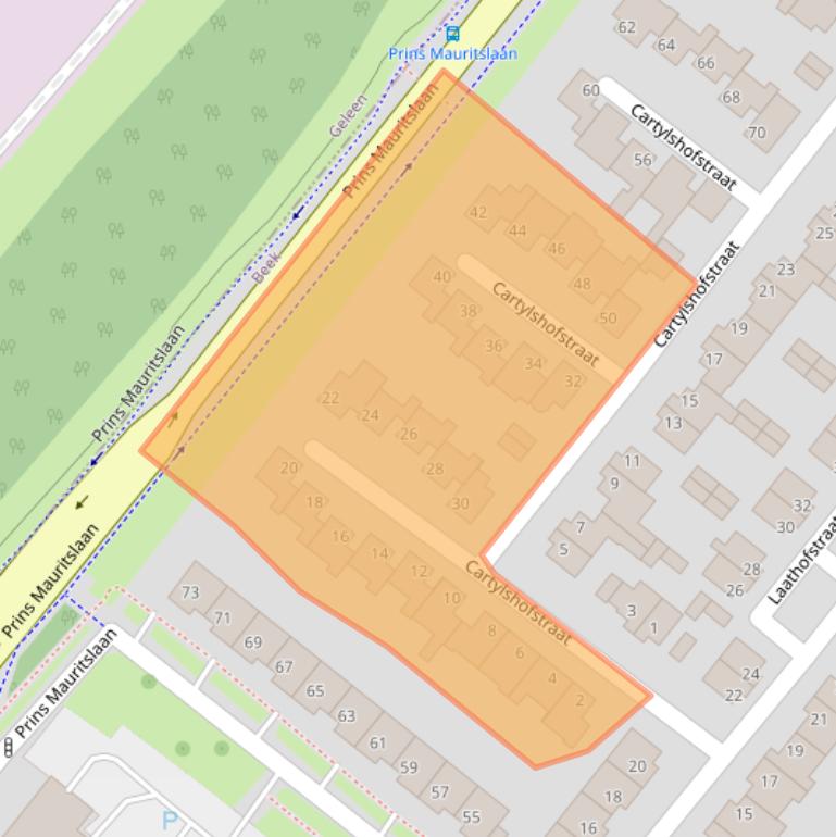 Kaart van postcodegebied 6191GH.