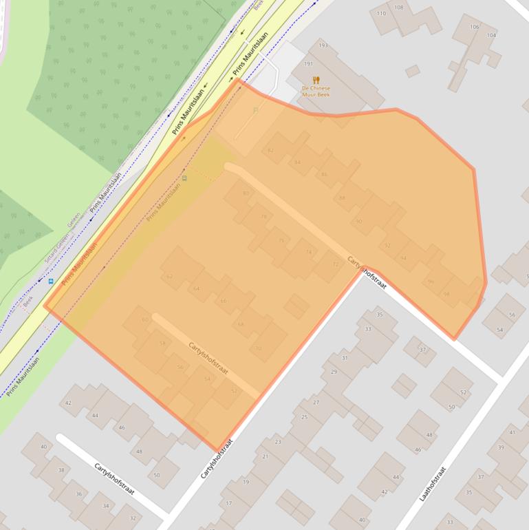 Kaart van postcodegebied 6191GJ.