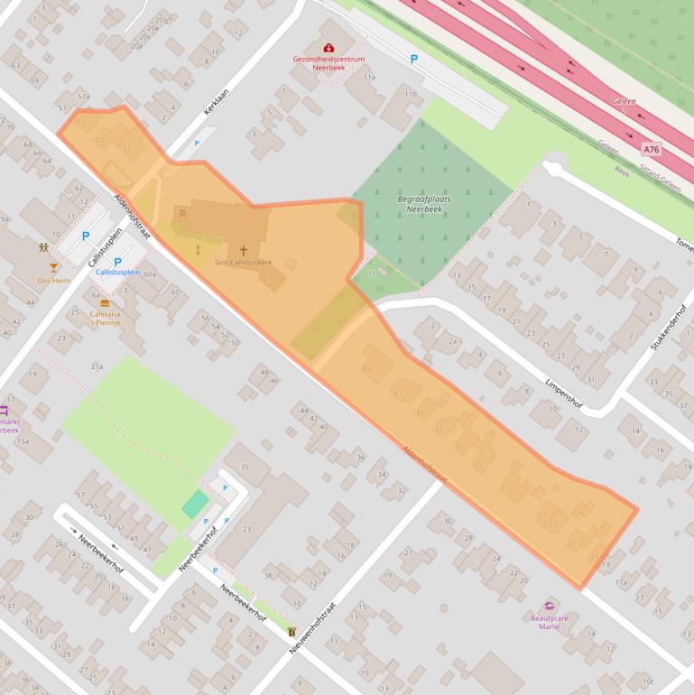 Kaart van postcodegebied 6191GR.