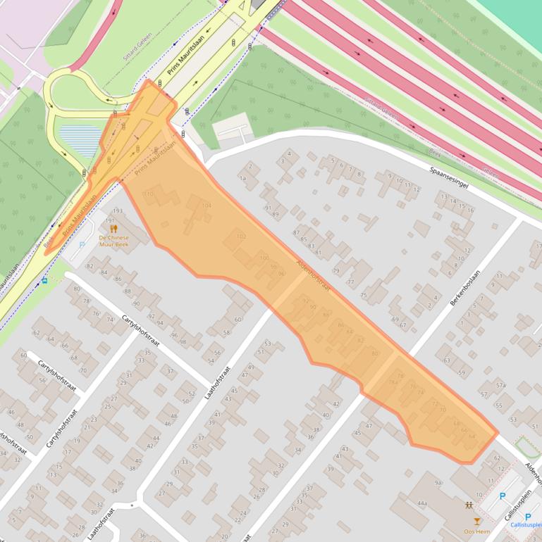 Kaart van postcodegebied 6191GW.