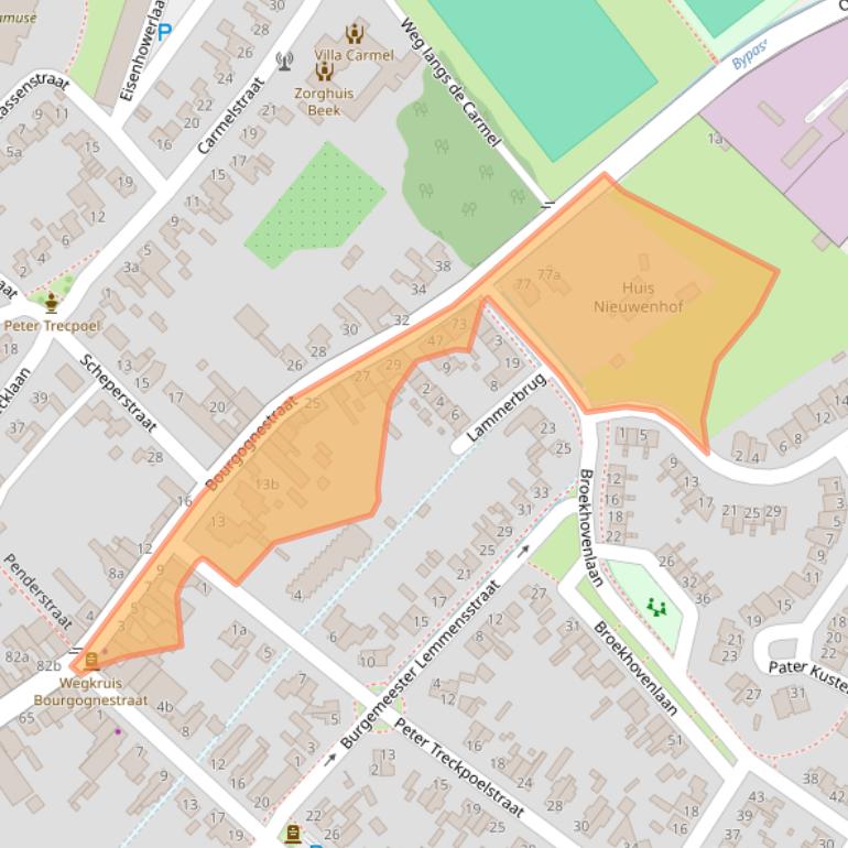 Kaart van postcodegebied 6191HX.