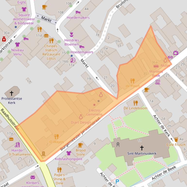 Kaart van postcodegebied 6191JC.