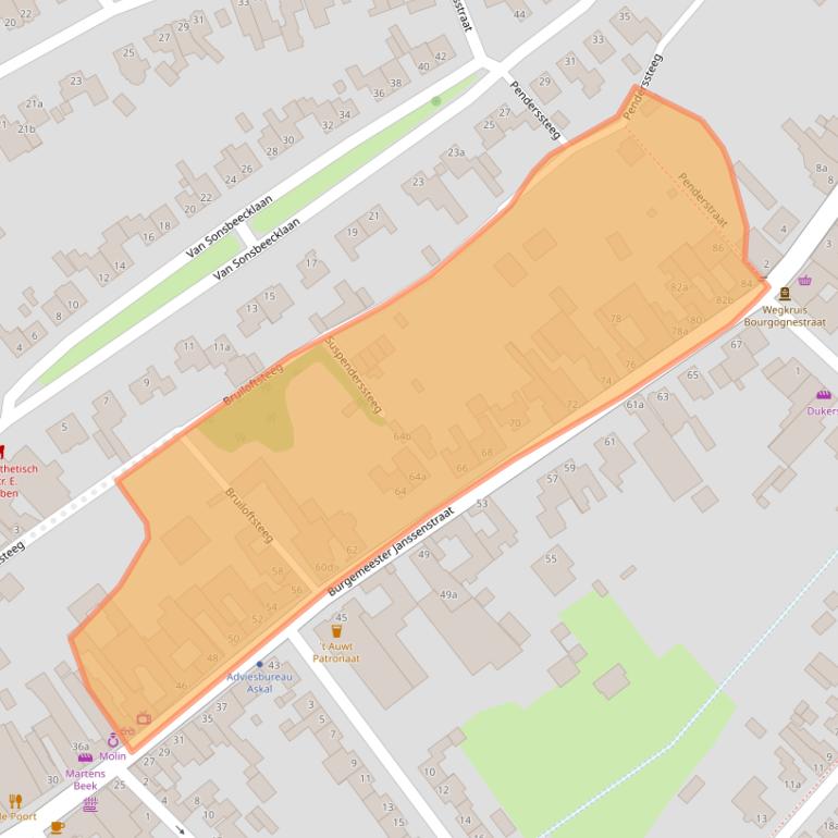 Kaart van postcodegebied 6191JD.