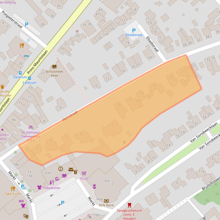 Kaart van postcodegebied 6191JR.