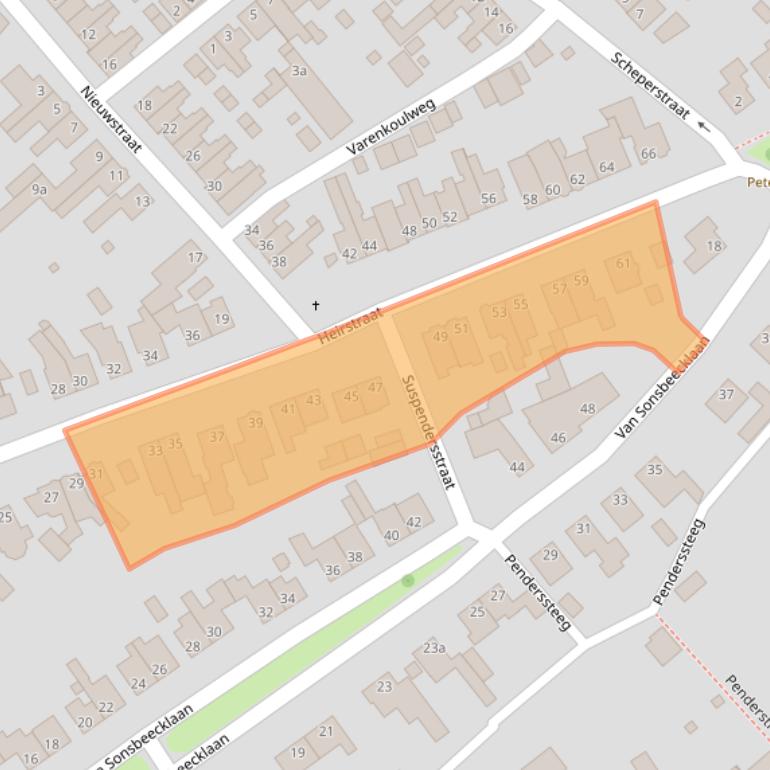 Kaart van postcodegebied 6191JS.