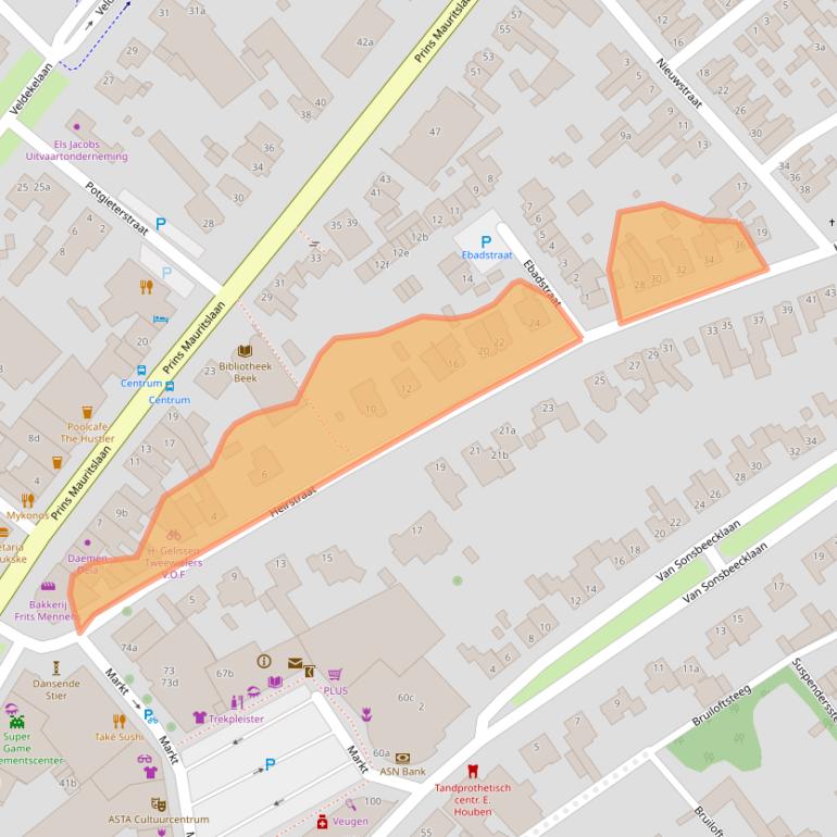 Kaart van postcodegebied 6191JT.