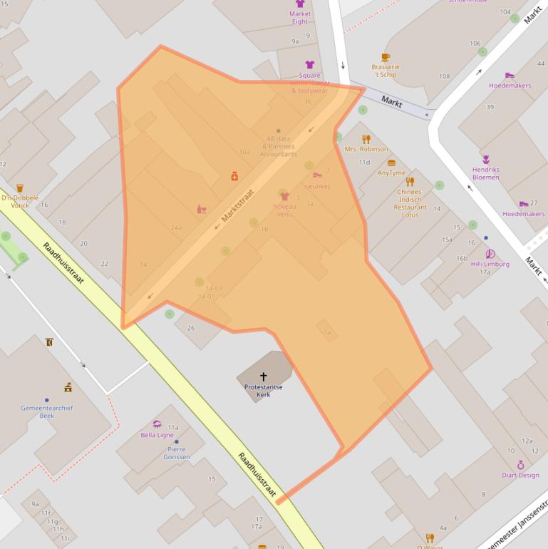 Kaart van postcodegebied 6191JX.