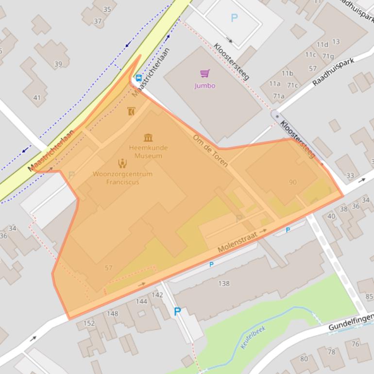 Kaart van postcodegebied 6191KZ.