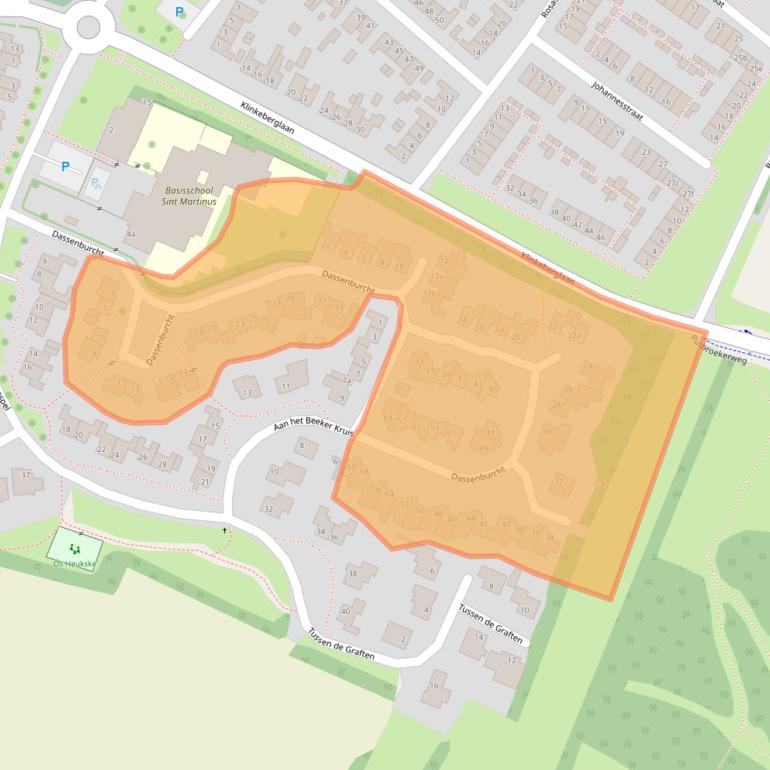 Kaart van postcodegebied 6191LE.