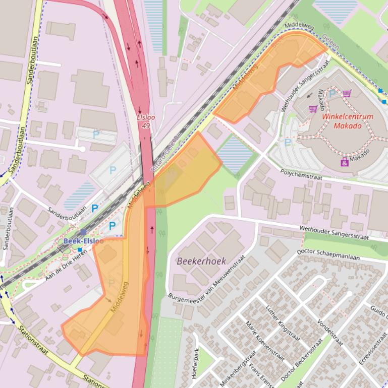 Kaart van postcodegebied 6191NC.