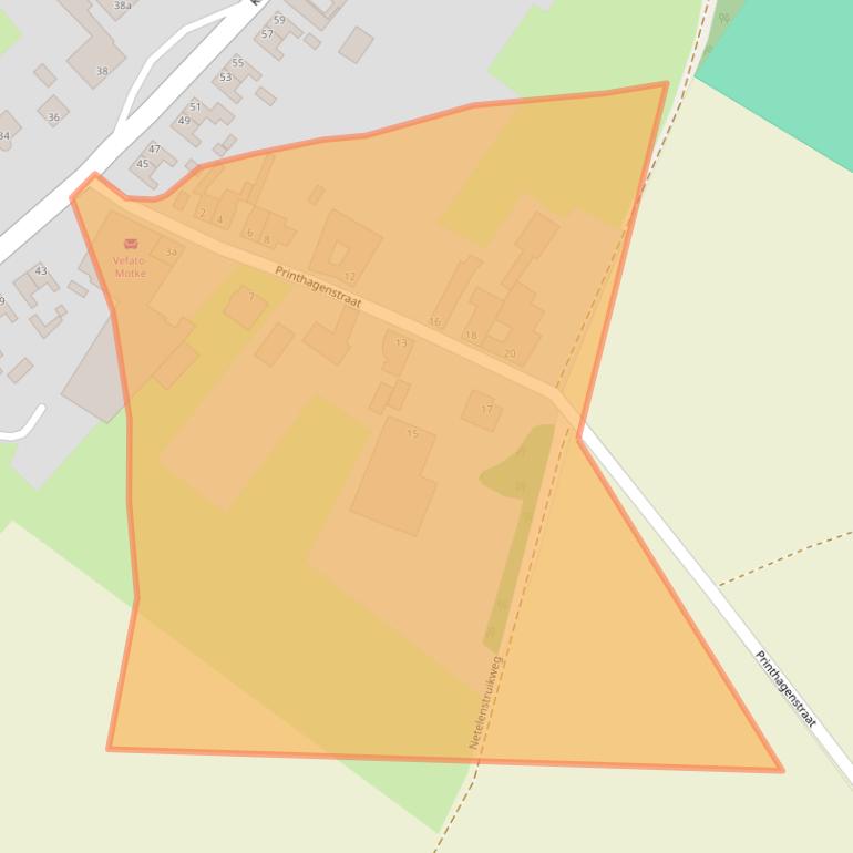 Kaart van postcodegebied 6191PS.