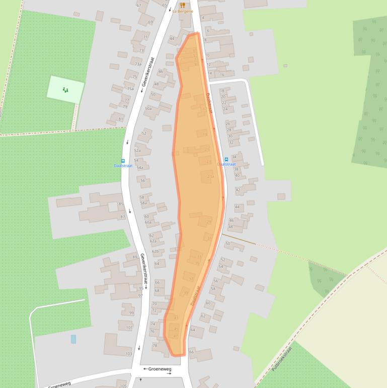 Kaart van postcodegebied 6191RJ.