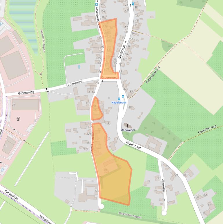 Kaart van postcodegebied 6191RR.