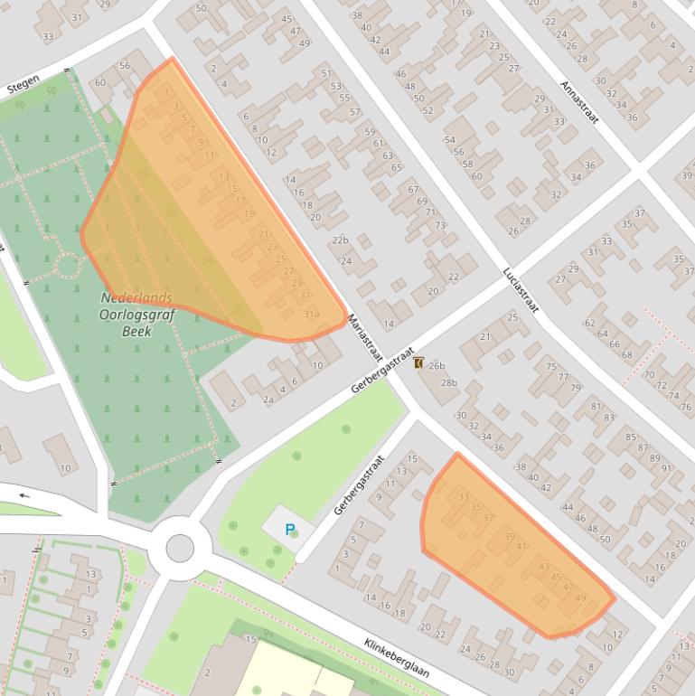 Kaart van postcodegebied 6191TE.