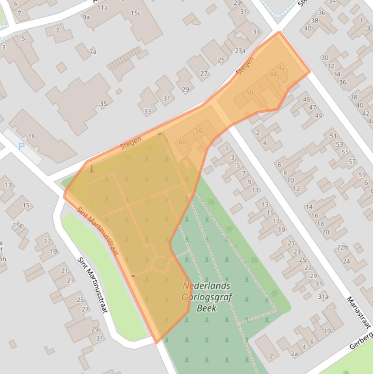 Kaart van postcodegebied 6191TT.