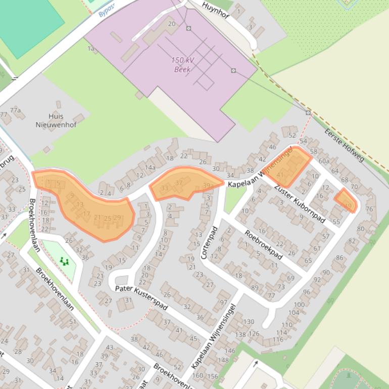 Kaart van postcodegebied 6191WD.