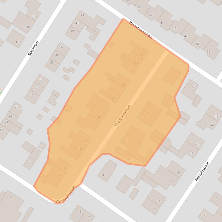 Kaart van postcodegebied 6191WZ.