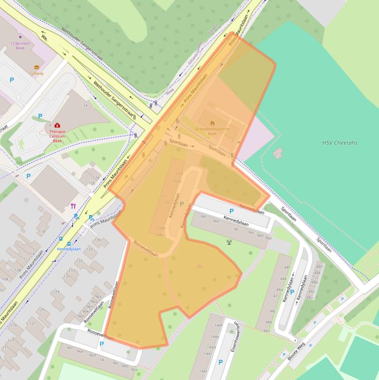 Kaart van postcodegebied 6191XC.