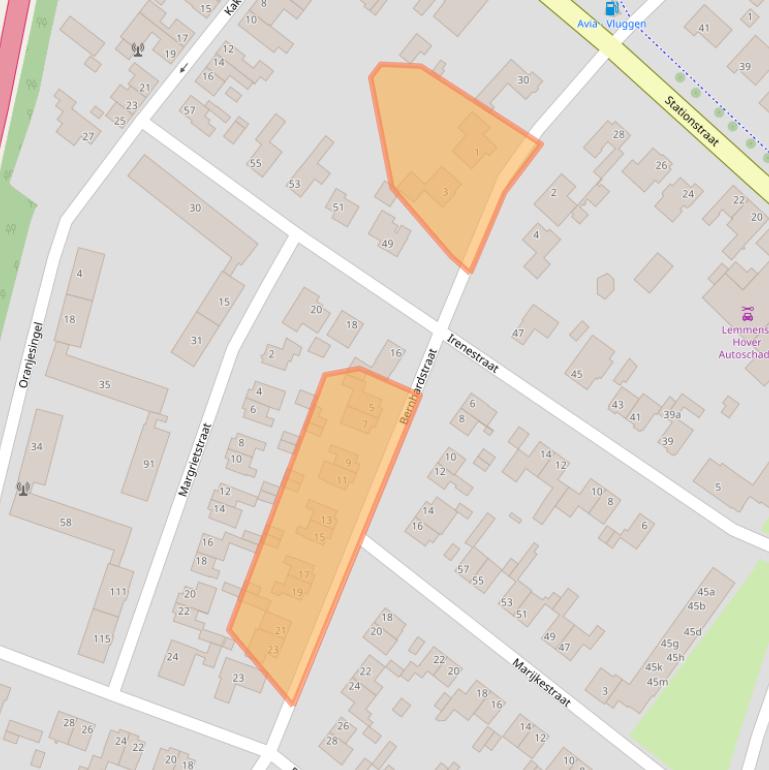 Kaart van postcodegebied 6191XJ.