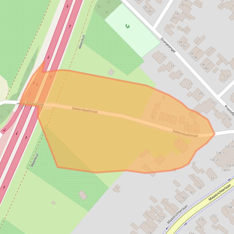 Kaart van postcodegebied 6191XZ.
