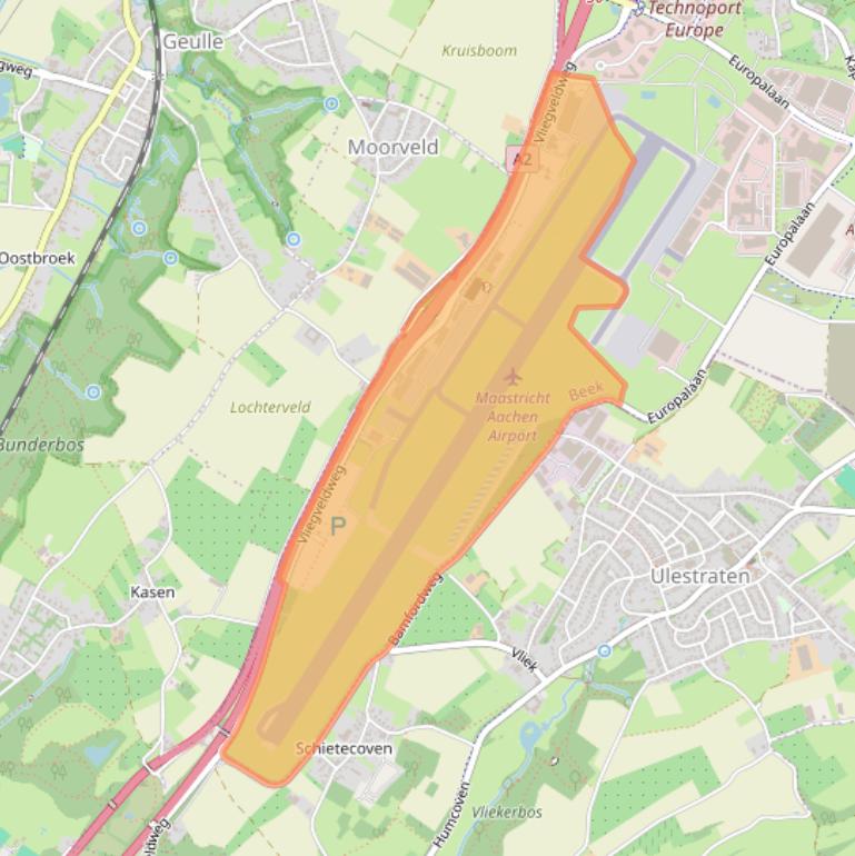 Kaart van postcodegebied 6199AD.