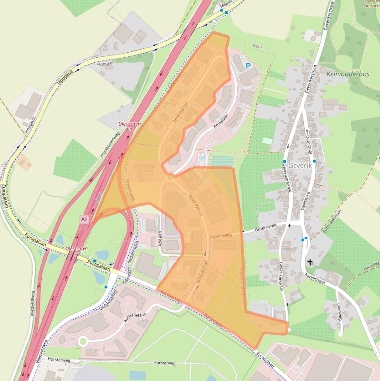 Kaart van postcodegebied 6199AE.