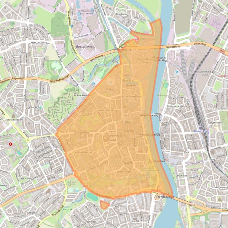 Kaart van postcodegebied 6211.