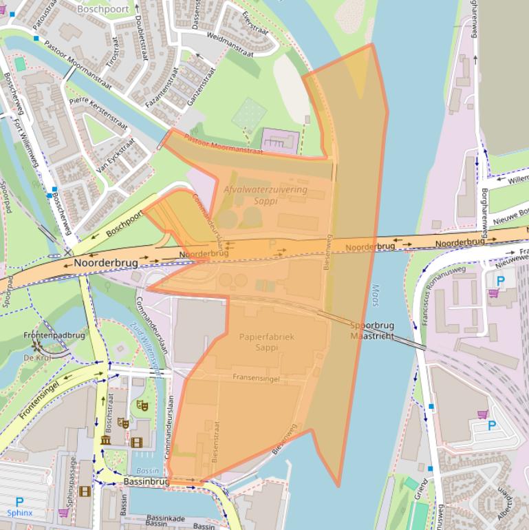 Kaart van postcodegebied 6211AA.