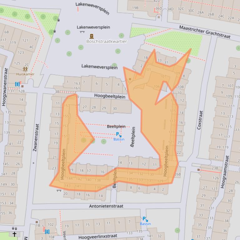 Kaart van postcodegebied 6211AN.