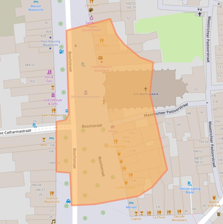 Kaart van postcodegebied 6211AW.