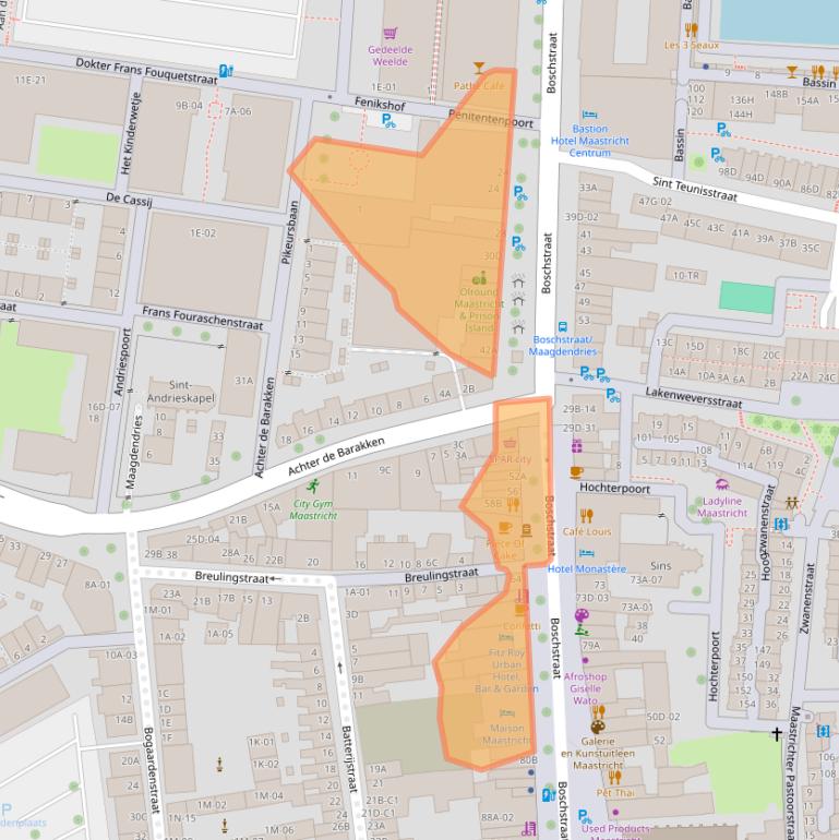 Kaart van postcodegebied 6211AX.