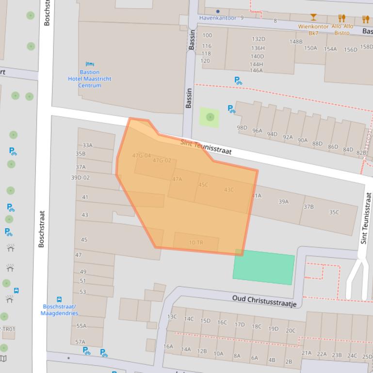 Kaart van postcodegebied 6211BB.