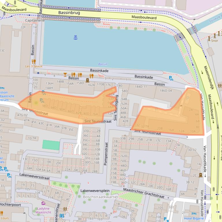 Kaart van postcodegebied 6211BC.