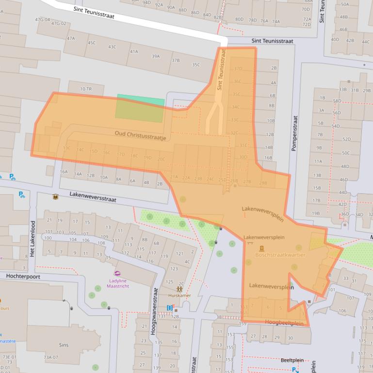 Kaart van postcodegebied 6211BH.