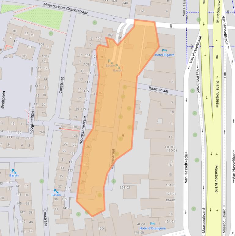 Kaart van postcodegebied 6211BL.