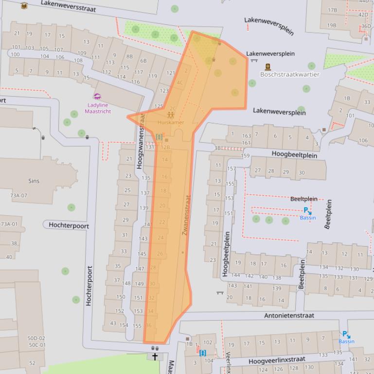 Kaart van postcodegebied 6211BN.