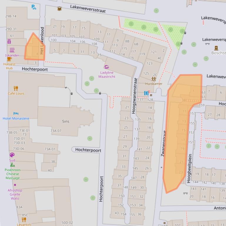 Kaart van postcodegebied 6211BP.
