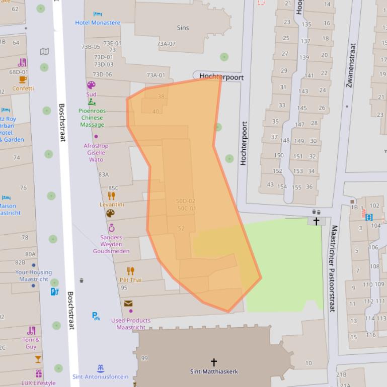 Kaart van postcodegebied 6211BS.